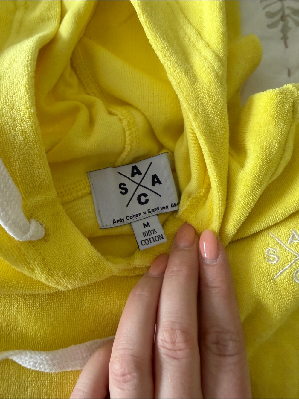 S A C A Yellow Terry Hoodie - Andy Cohen x Sam and Alex